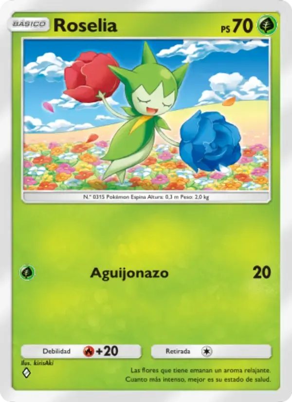 Roselia card in Spanish