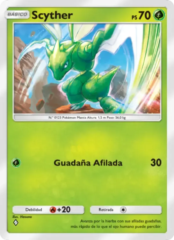 Scyther card in Spanish