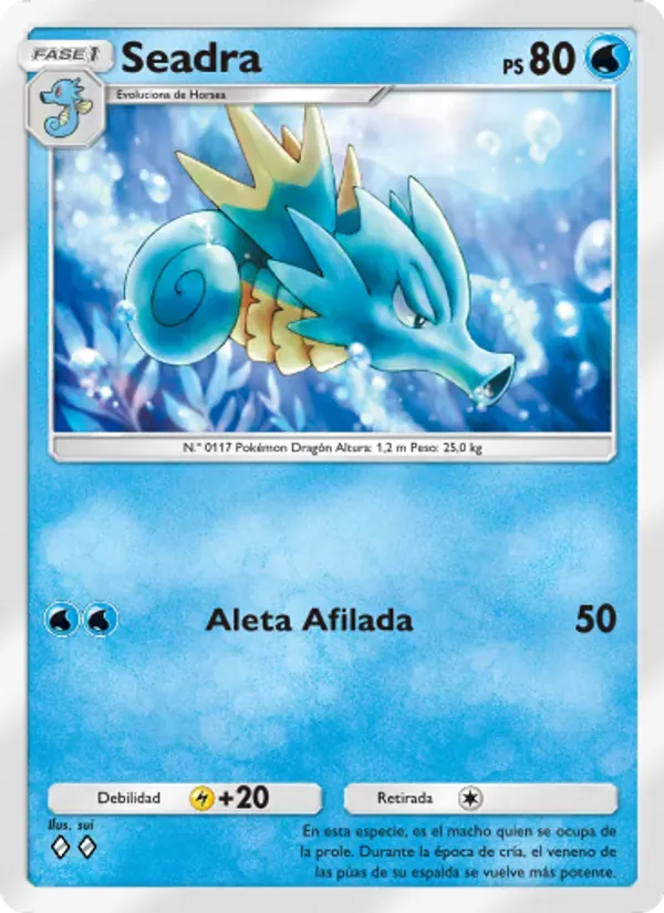 Seadra card in Spanish