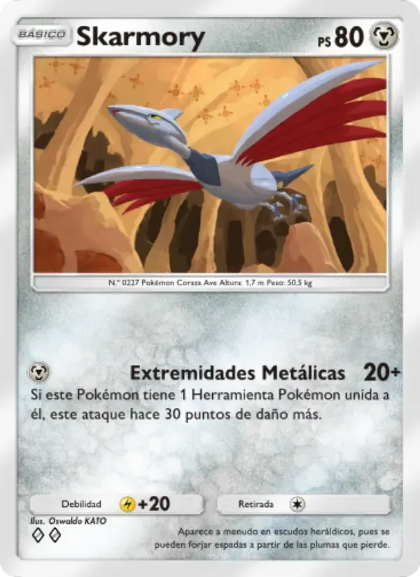 Skarmory card in Spanish
