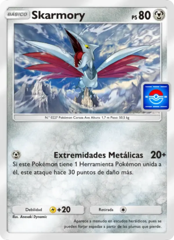 Skarmory card in Spanish