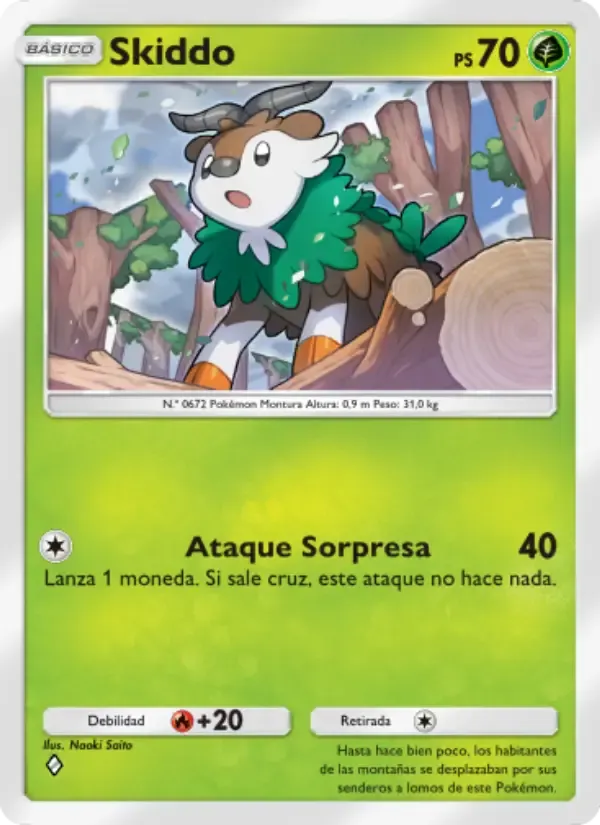Skiddo card in Spanish