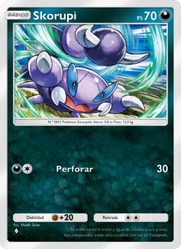 Skorupi card in Spanish