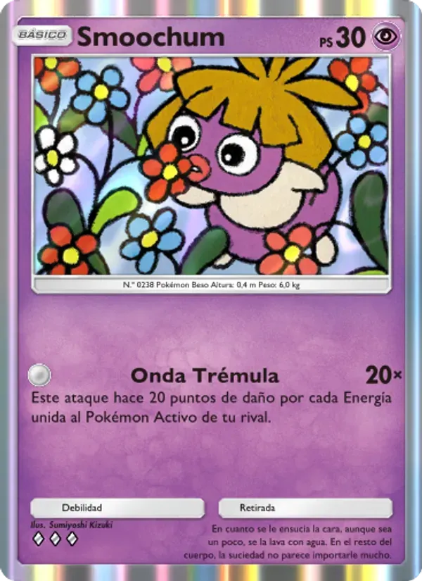 Smoochum card in Spanish