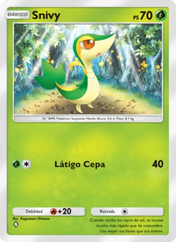 Snivy card in Spanish