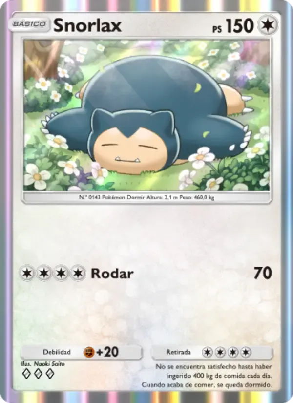 Snorlax card in Spanish
