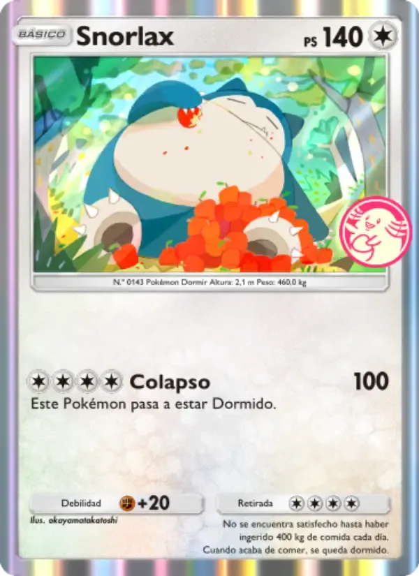 Snorlax card in Spanish
