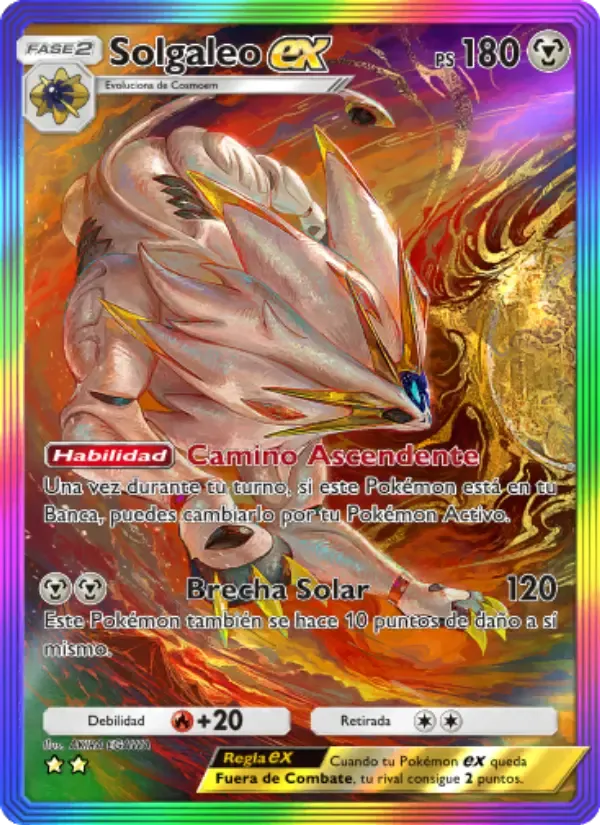 Solgaleo ex card in Spanish