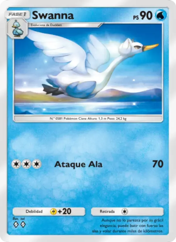 Swanna card in Spanish