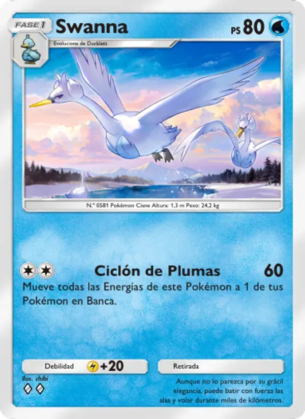 Swanna card in Spanish