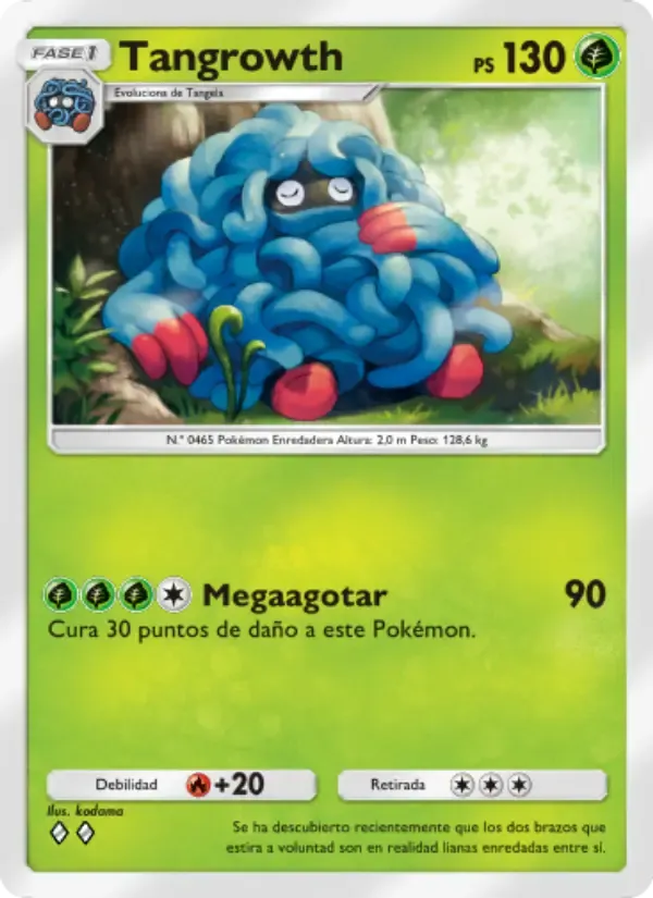 Tangrowth card in Spanish