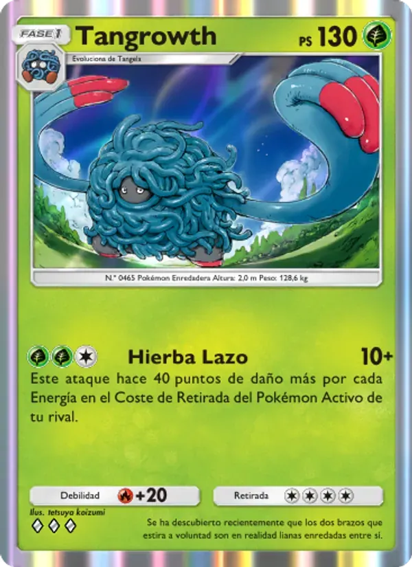 Tangrowth card in Spanish