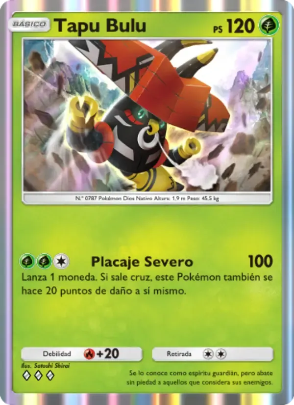 Tapu Bulu card in Spanish