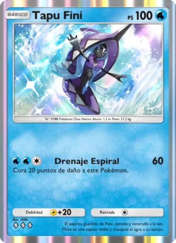 Tapu Fini card in Spanish