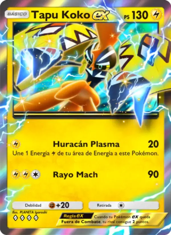 Tapu Koko ex card in Spanish