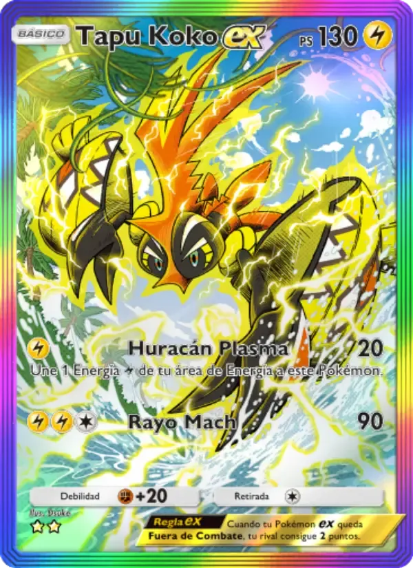 Tapu Koko ex card in Spanish