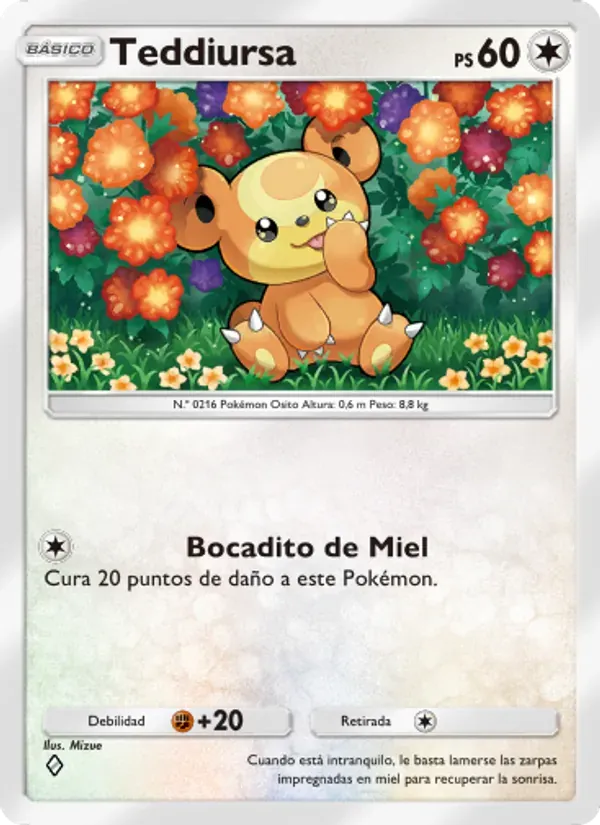 Teddiursa card in Spanish
