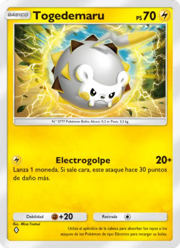 Togedemaru card in Spanish