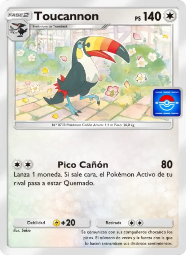 Toucannon card in Spanish