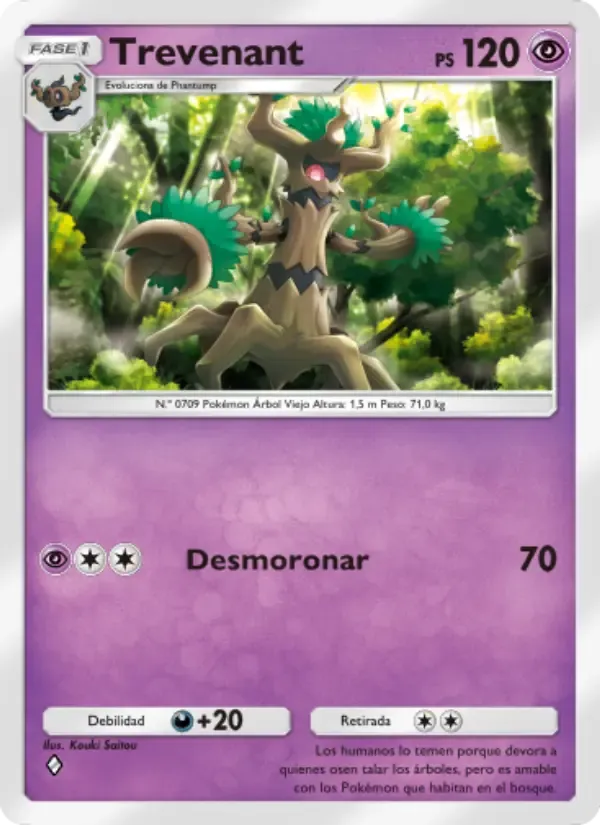 Trevenant card in Spanish