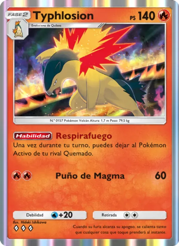 Typhlosion card in Spanish