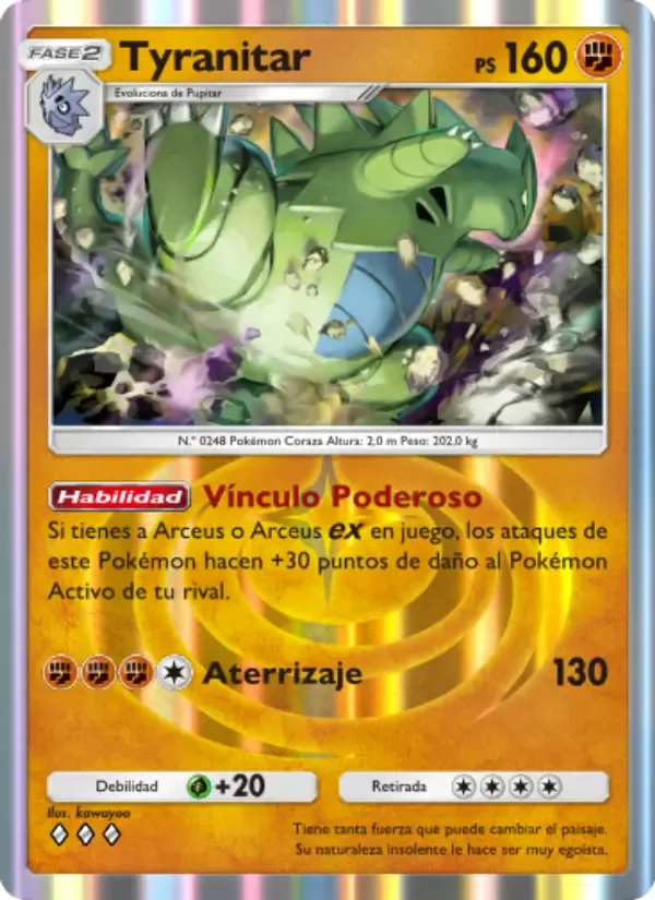 Tyranitar card in Spanish