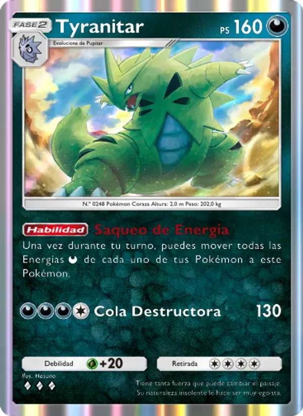 Tyranitar card in Spanish