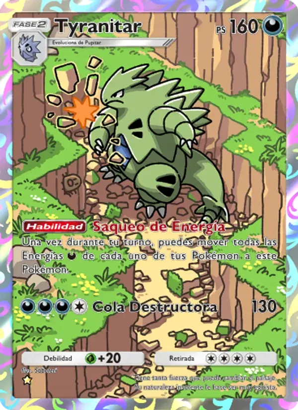 Tyranitar card in Spanish