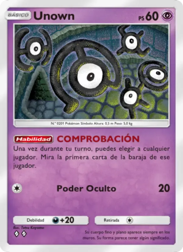 Unown card in Spanish