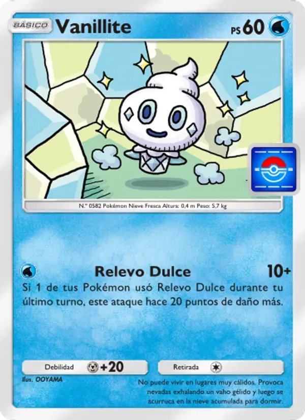 Vanillite card in Spanish