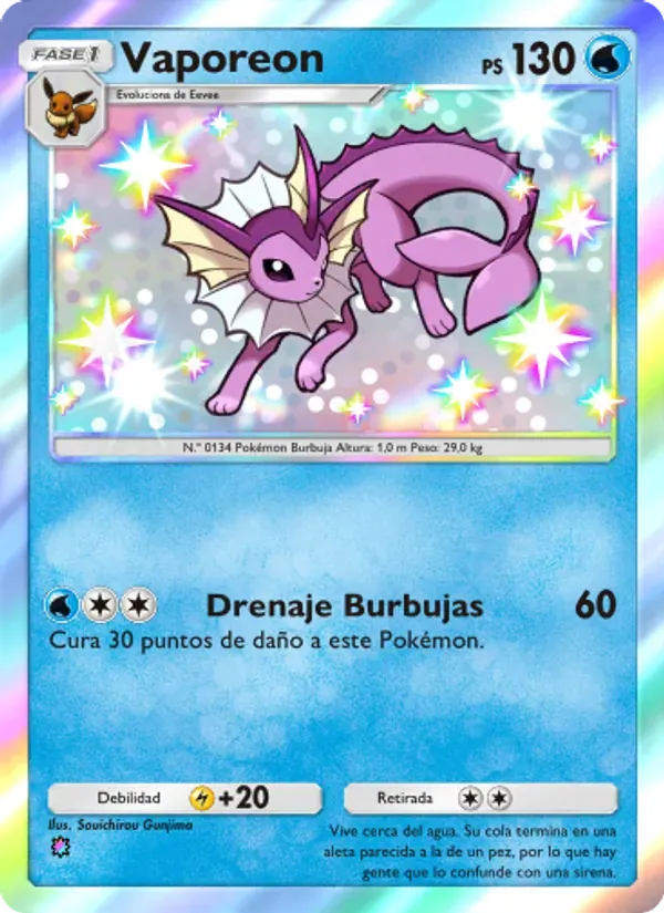 Vaporeon card in Spanish