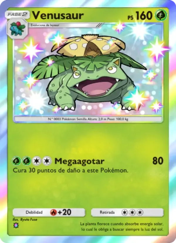 Venusaur card in Spanish