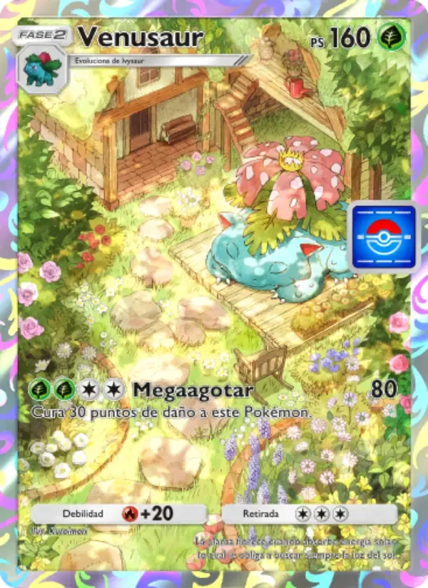 Venusaur card in Spanish