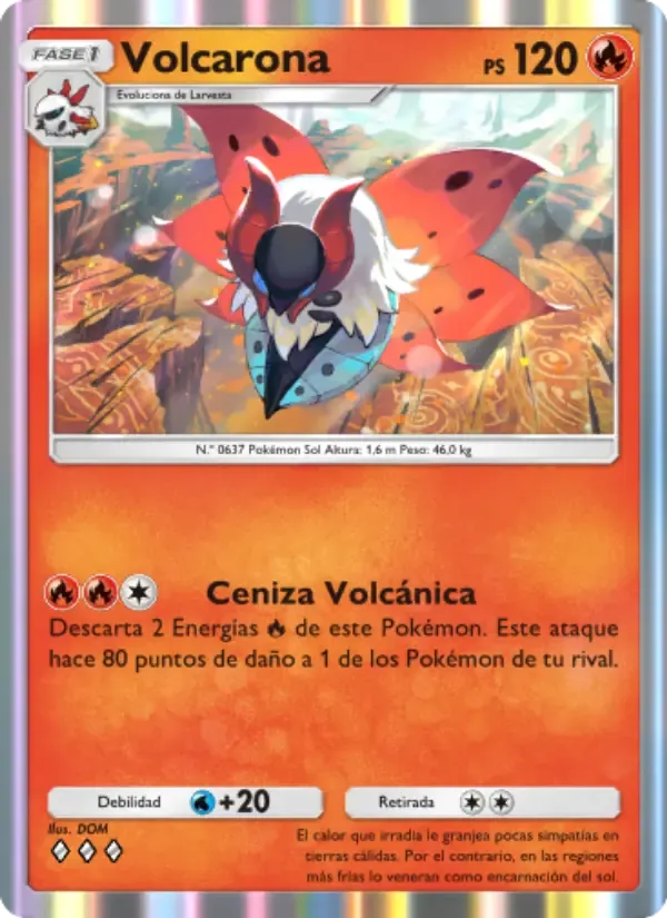 Volcarona card in Spanish
