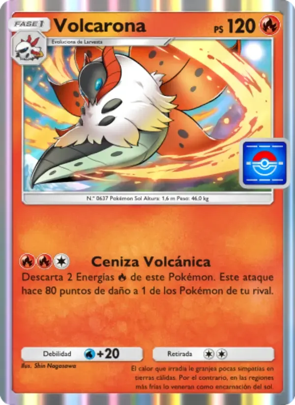 Volcarona card in Spanish