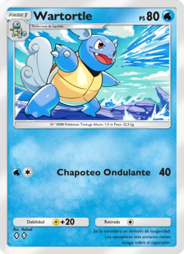 Wartortle card in Spanish