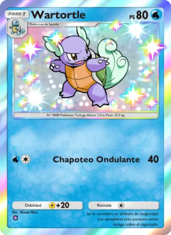 Wartortle card in Spanish
