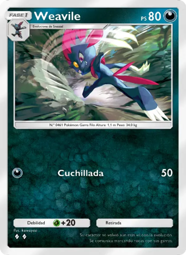 Weavile card in Spanish