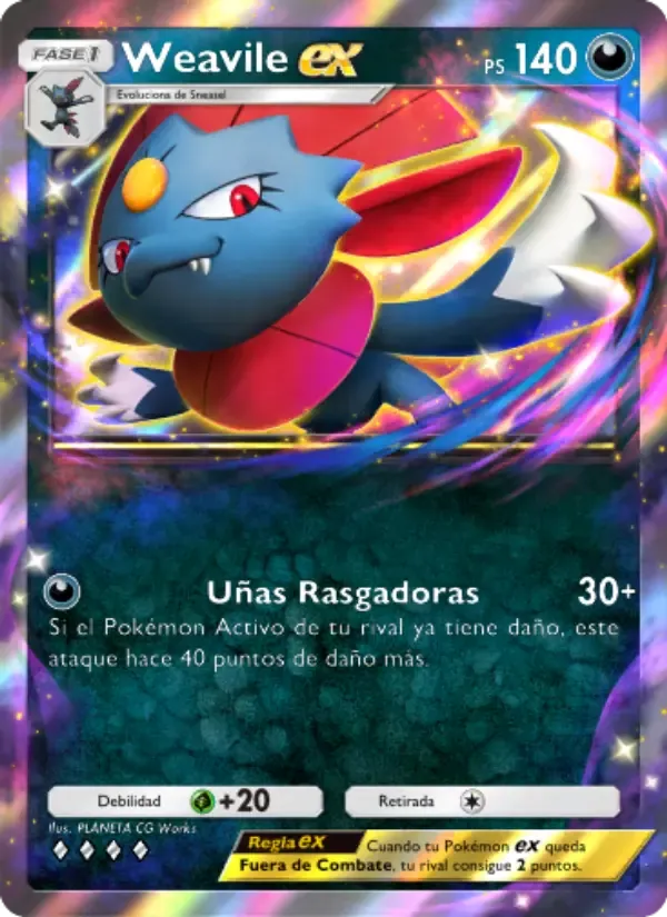 Weavile ex card in Spanish