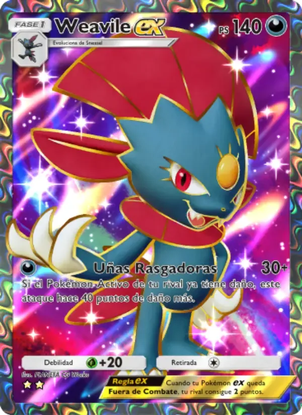 Weavile ex card in Spanish