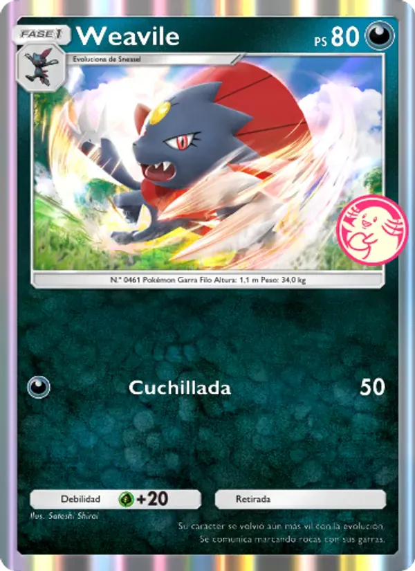 Weavile card in Spanish