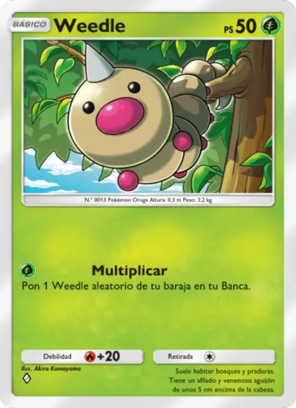 Weedle card in Spanish
