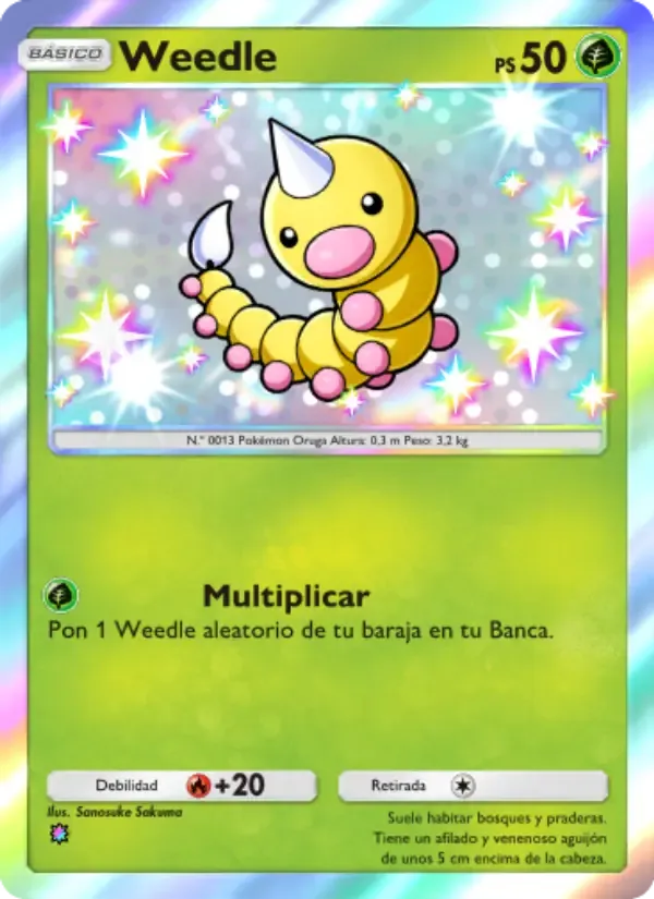 Weedle card in Spanish