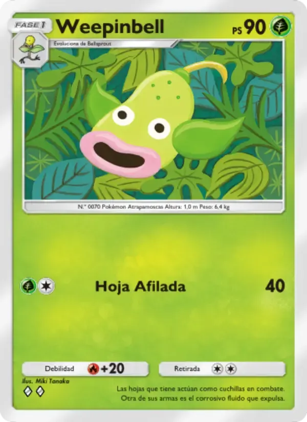 Weepinbell card in Spanish