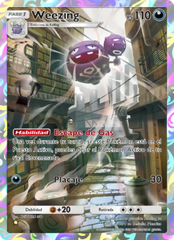 Weezing card in Spanish