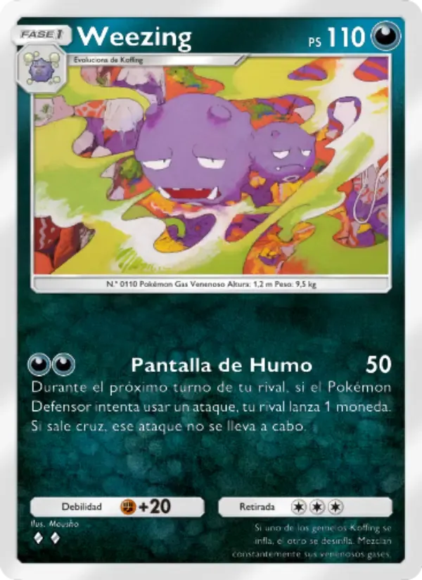 Weezing card in Spanish