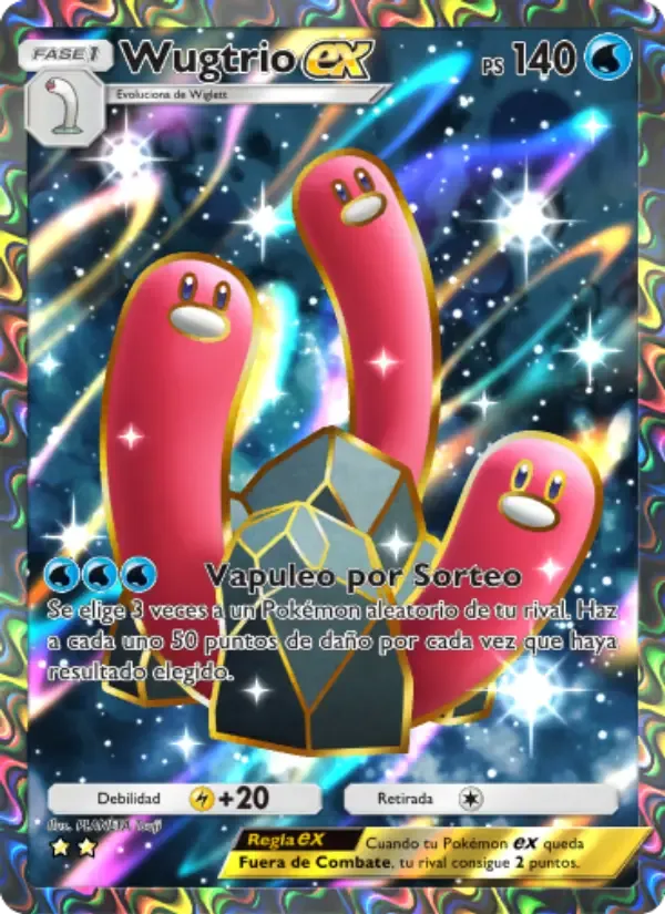 Wugtrio ex card in Spanish