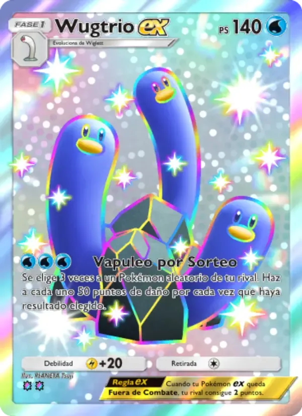 Wugtrio ex card in Spanish