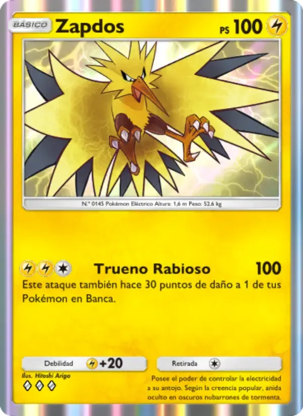 Zapdos card in Spanish