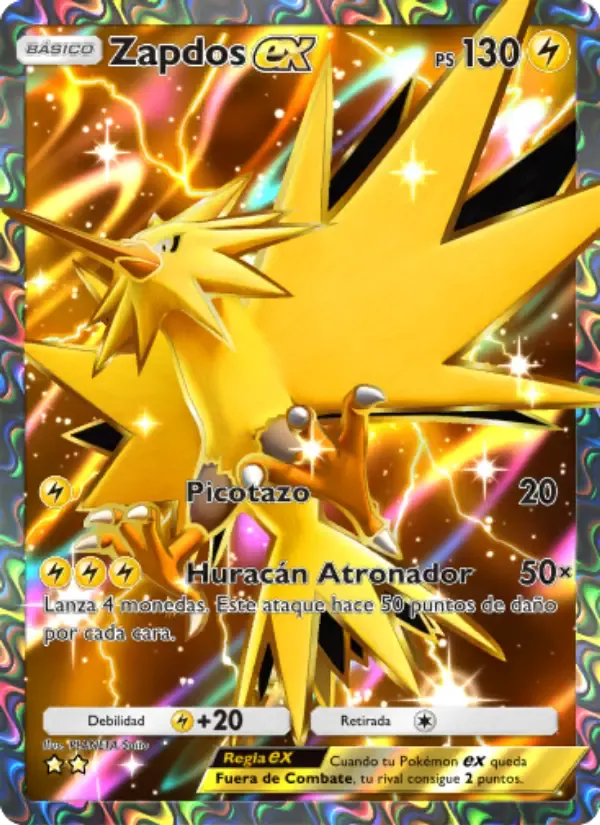 Zapdos ex card in Spanish